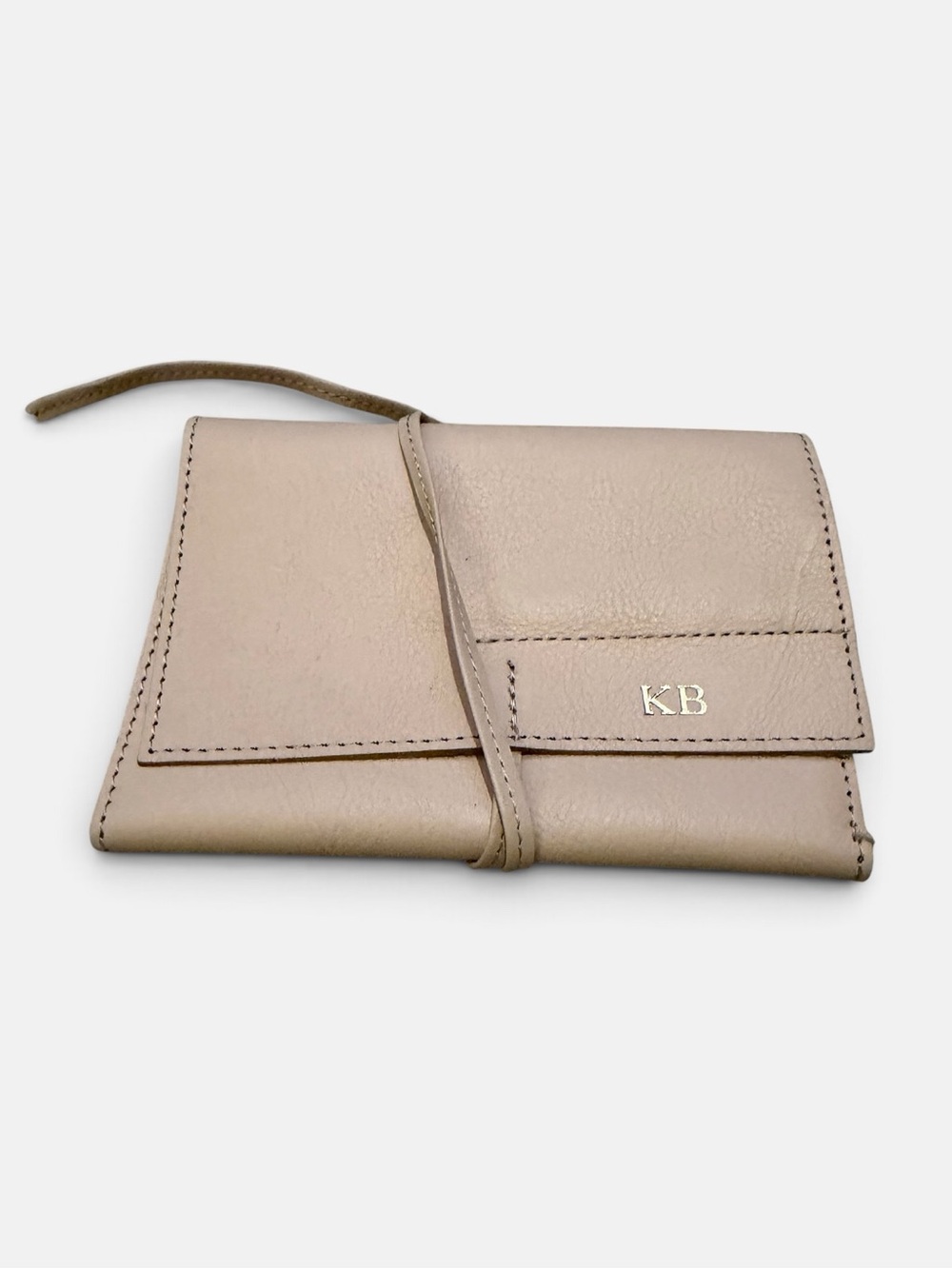 Mark and Graham Leather Tech/Cord Keeper Roll - Monogrammed "KB"